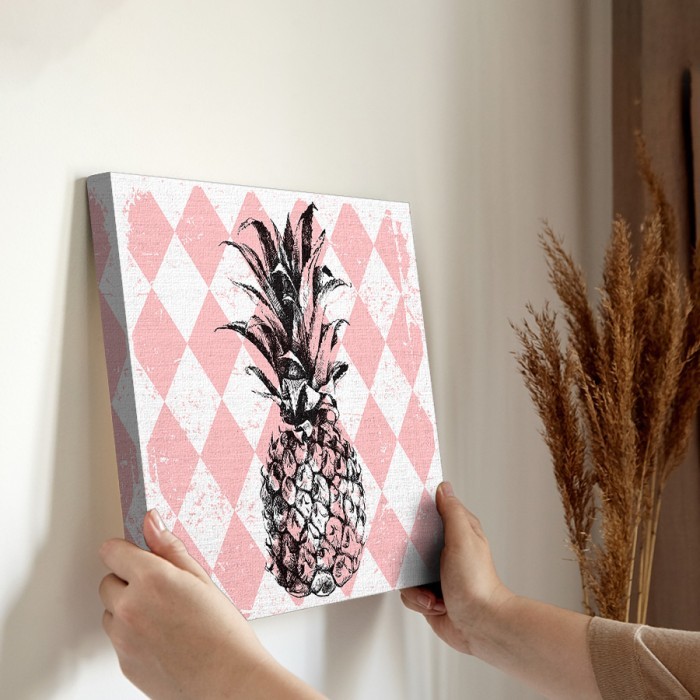Geometric pineapple σε Πίνακα σε καμβά για την διακόσμηση τοίχου