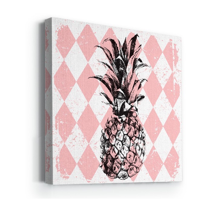 Geometric pineapple σε Πίνακα σε καμβά με τελάρο