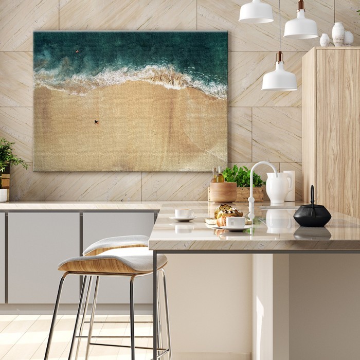 Πίνακας σε καμβά για το σαλόνι με Κύματα σε λευκή άμμο