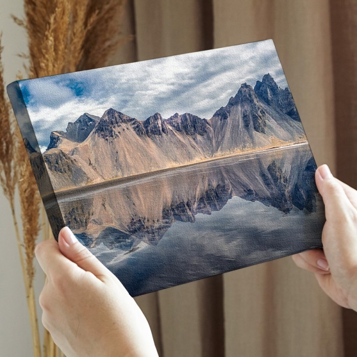 Λίμνη και βουνό σε Πίνακα σε καμβά για την διακόσμηση τοίχου
