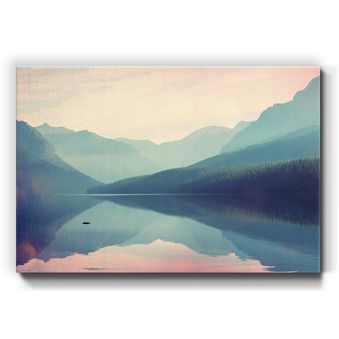 Πίνακας σε καμβά με Λίμνη και βουνά