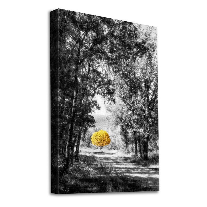 Πίνακας σε καμβά με τελάρο με Κίτρινο δέντρο στο δάσος