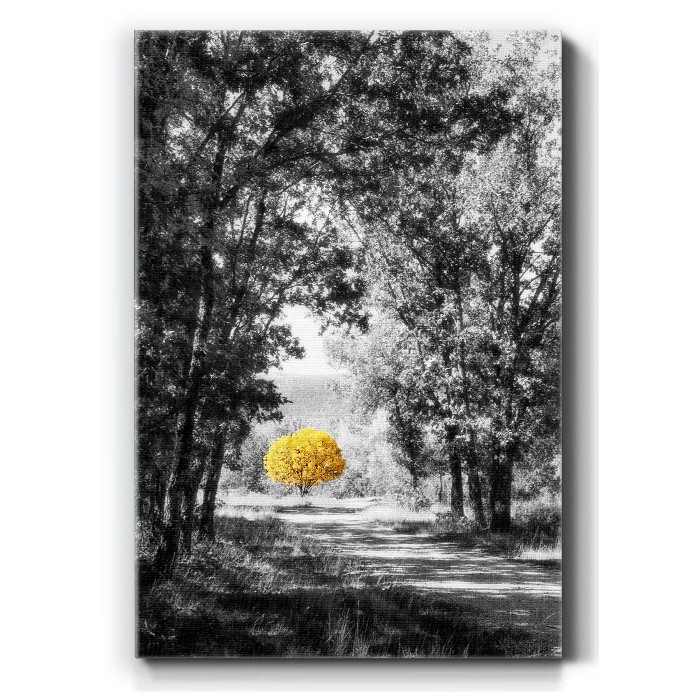 Πίνακας σε καμβά με Κίτρινο δέντρο στο δάσος