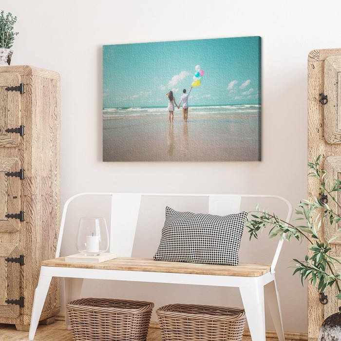 Πίνακας σε καμβά για το σαλόνι με Ζευγάρι στη θάλασσα