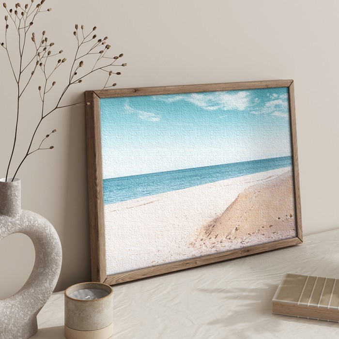 Πίνακας σε καμβά με κορνίζα με Ήρεμη παραλία
