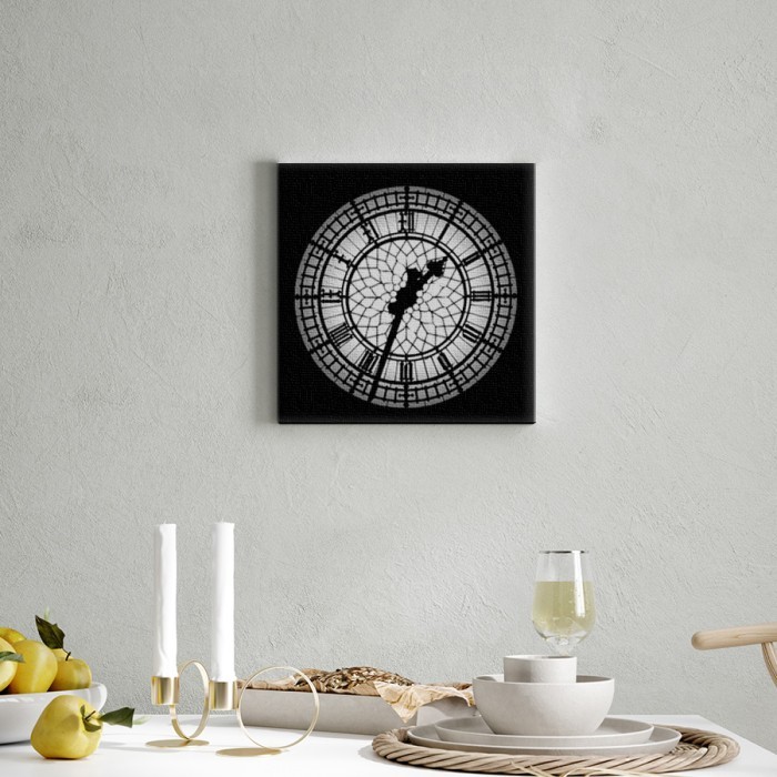 Πίνακας σε καμβά για το σαλόνι – Ασπρόμαυρο ρολόι Big Ben