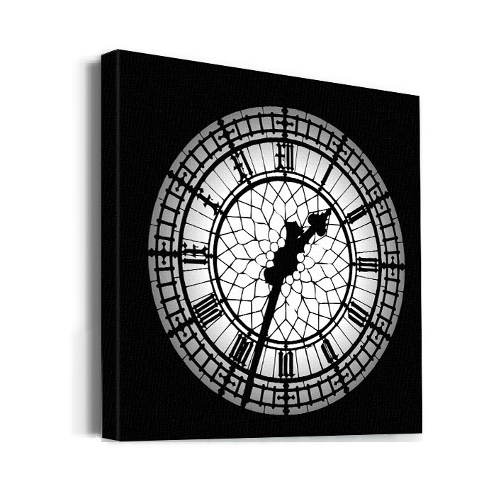 Πίνακας σε καμβά με τελάρο – Ασπρόμαυρο ρολόι Big Ben