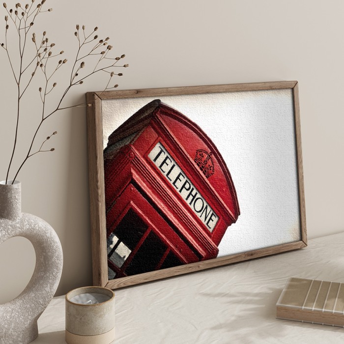 Πίνακας σε καμβά με κορνίζα – Βρετανικό τηλεφωνικό κουτί