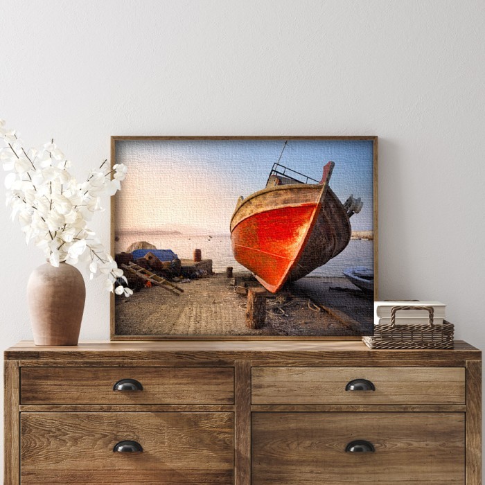 Πίνακας σε καμβά με κορνίζα – Παλαιό ναυάγιο