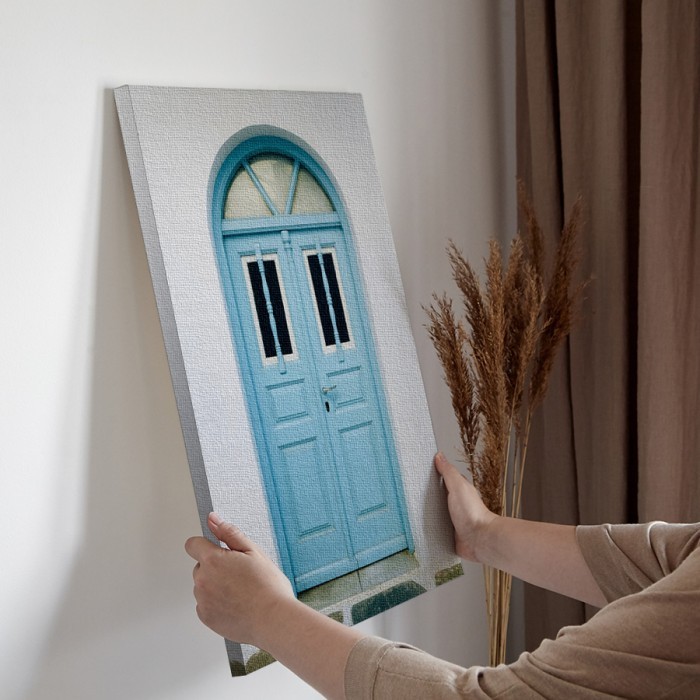 Πίνακας σε καμβά διακόσμηση τοίχου – Παλαιά μπλε ξύλινη πόρτα