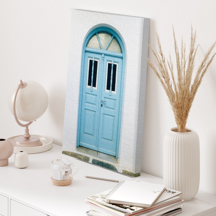 Πίνακας σε καμβά για το σαλόνι – Παλαιά μπλε ξύλινη πόρτα
