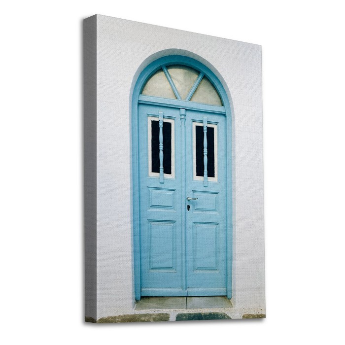 Πίνακας σε καμβά με τελάρο – Παλαιά μπλε ξύλινη πόρτα