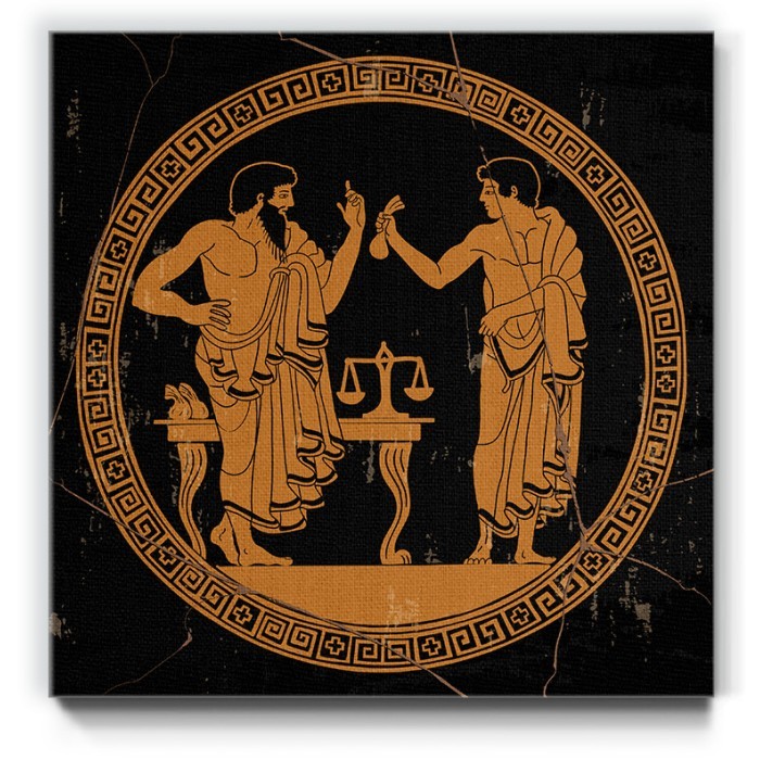 Πίνακας σε καμβά – Αχαίοι Έλληνες με χιτώνες