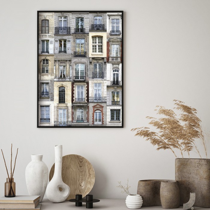 Πίνακας σε καμβά με κορνίζα – Παράθυρα του Παρισιού