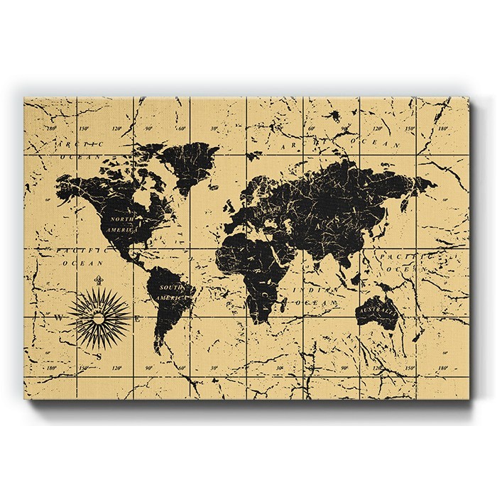 Πίνακας σε καμβά – Vintage Παγκόσμιος Χάρτης