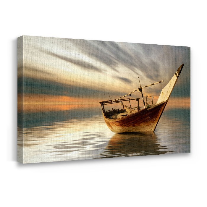 Πίνακας σε καμβά με τελάρο – Μοναχική βάρκα