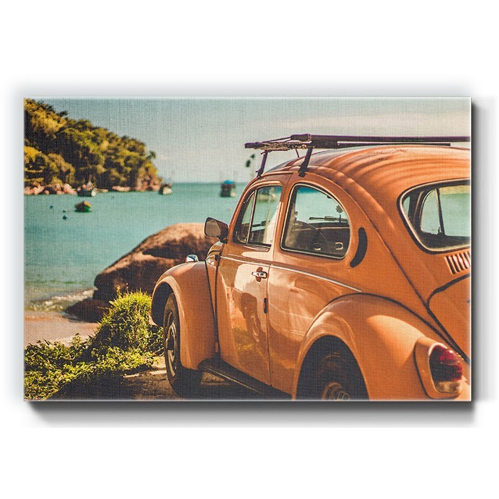 Πίνακας σε καμβά – Volkswagen Beetle στην παραλία