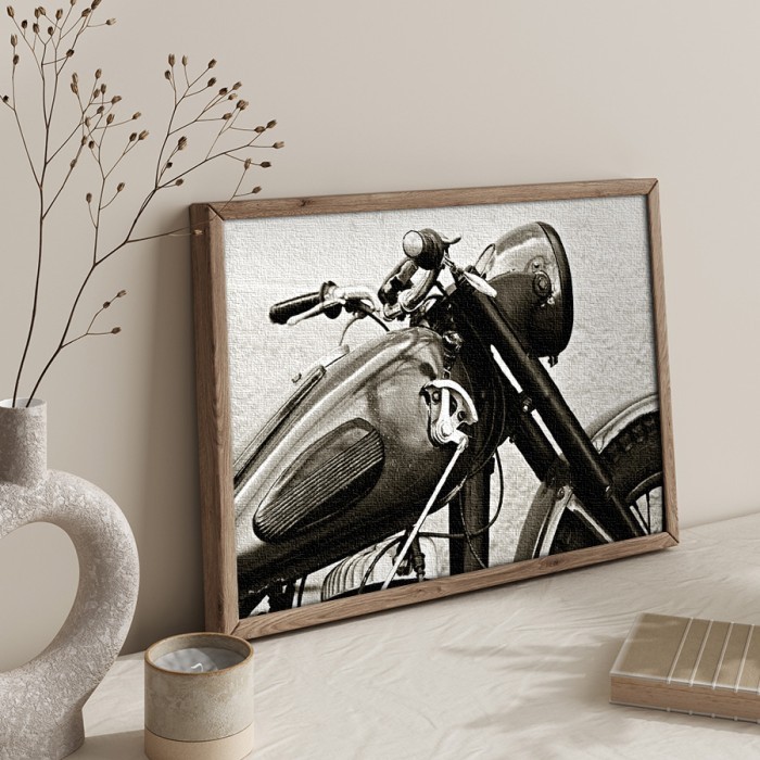 Πίνακας σε καμβά με κορνίζα – Vintage μοτοσυκλέτα