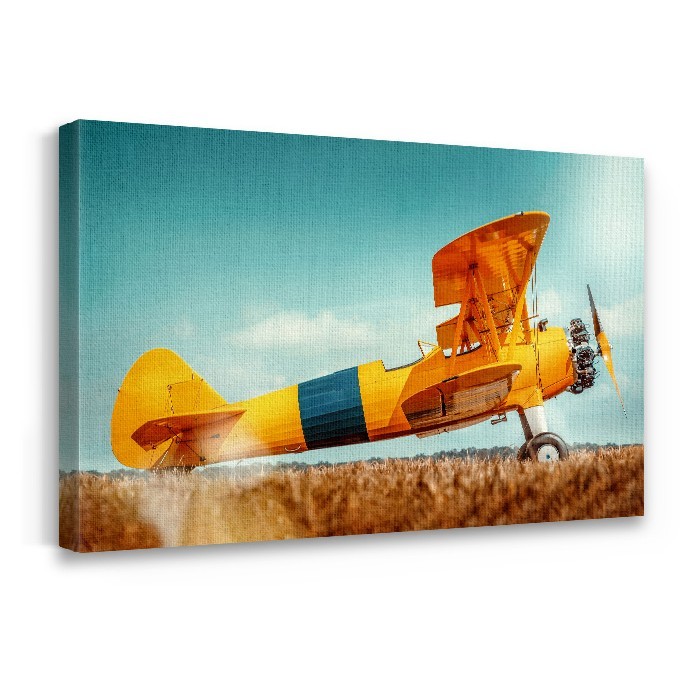 Πίνακας σε καμβά με τελάρο – Κίτρινο αεροπλάνο
