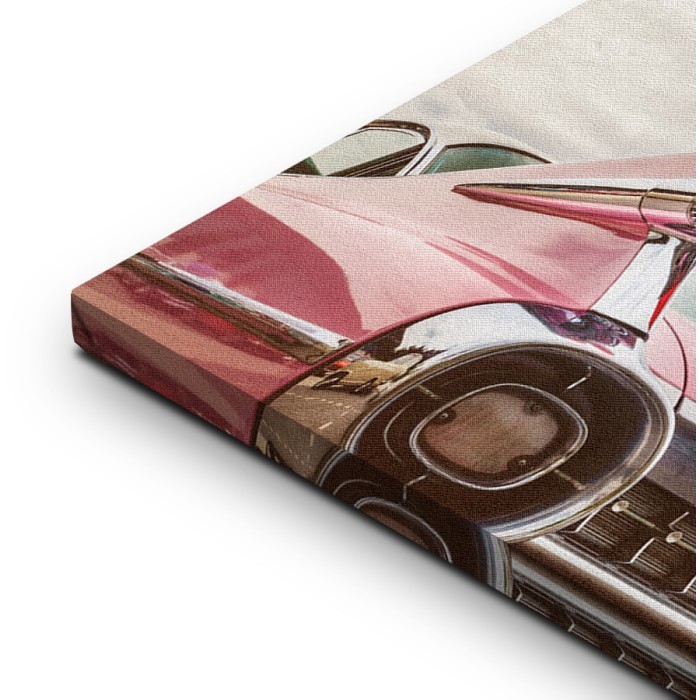 Έτοιμοι πίνακες με τελάρο και κορνίζα – Κλασικό ροζ αυτοκίνητο