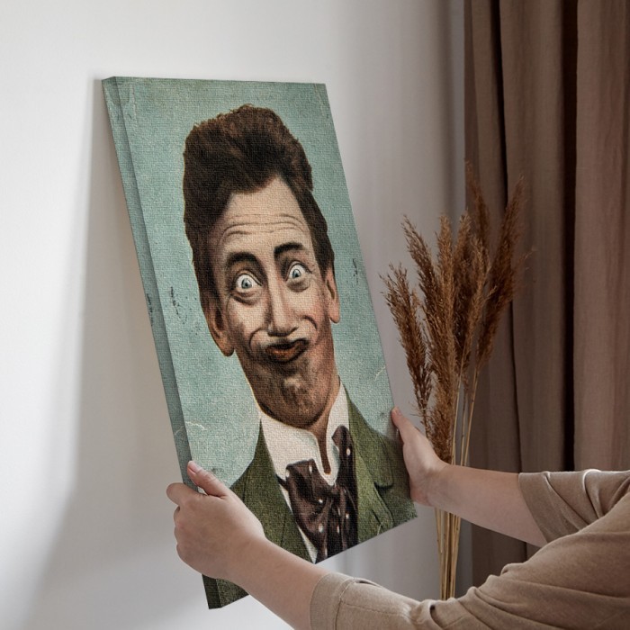 Πίνακας σε καμβά διακόσμηση τοίχου – Άντρας με τρελό χαμόγελο