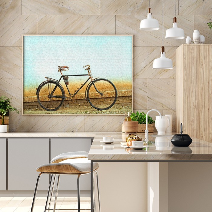 Πίνακας σε καμβά με κορνίζα – Vintage ποδήλατο