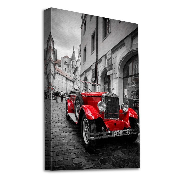 Πίνακας σε καμβά με τελάρο – Κόκκινο vintage αυτοκίνητο