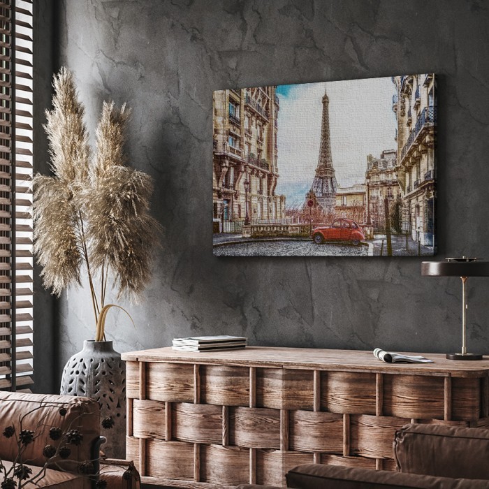 Πίνακας σε καμβά για το σαλόνι – Δρόμος στο Παρίσι