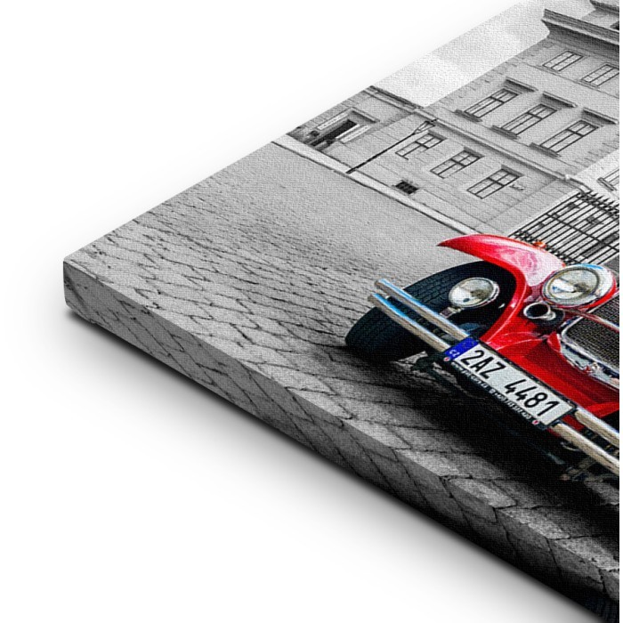 Έτοιμοι πίνακες με τελάρο και κορνίζα – Κόκκινο ρετρό αυτοκίνητο