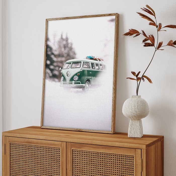 Πίνακας σε καμβά με κορνίζα – Volkswagen samba