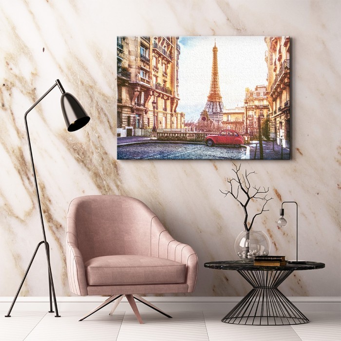 Πίνακας σε καμβά για το σαλόνι – Θέα στο Παρίσι