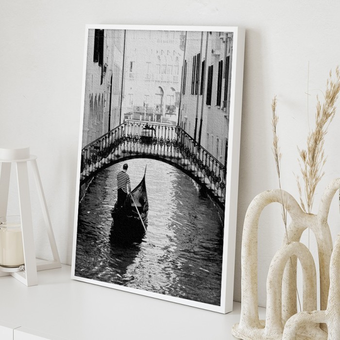 Πίνακας σε καμβά με κορνίζα – Γόνδολα στη Βενετία
