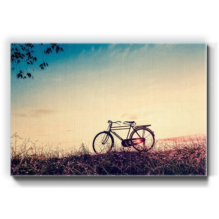 Πίνακας σε καμβά – Ποδήλατο στο ηλιοβασίλεμα