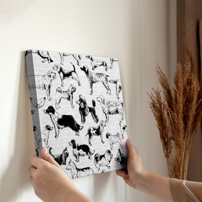 Πίνακας σε καμβά διακόσμηση τοίχου – Ασπρόμαυροι σκύλοι