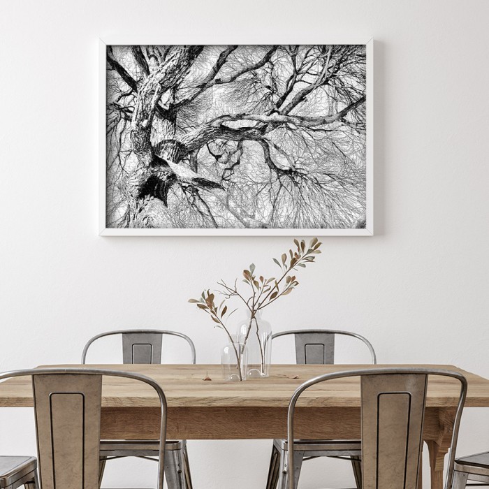 Πίνακας σε καμβά με κορνίζα – Ξερό δέντρο