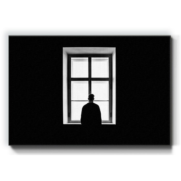Πίνακας σε καμβά – Άντρας μπροστά στο παράθυρο