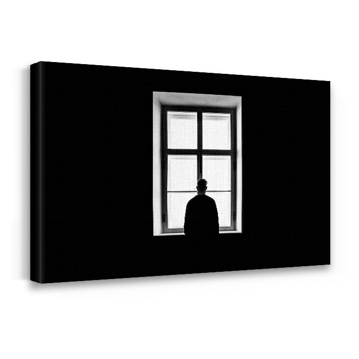 Πίνακας σε καμβά με τελάρο – Άντρας μπροστά στο παράθυρο