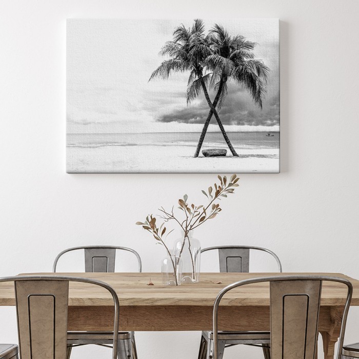 Πίνακας σε καμβά για το σαλόνι – Παραλία με φοίνικες