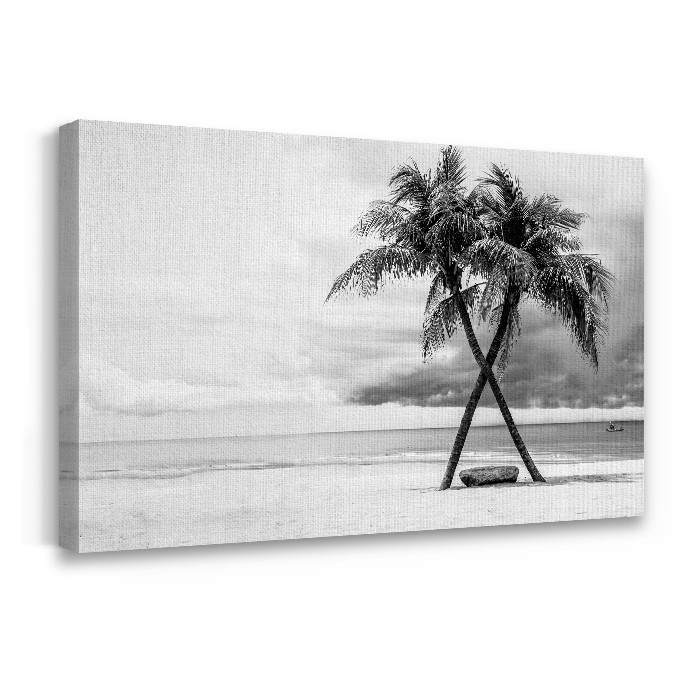 Πίνακας σε καμβά με τελάρο – Παραλία με φοίνικες