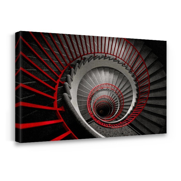 Πίνακας σε καμβά με τελάρο – Κόκκινα κάγκελα σκάλας
