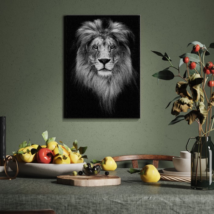Πίνακας σε καμβά για το σαλόνι – Πορτρέτο λιονταριού
