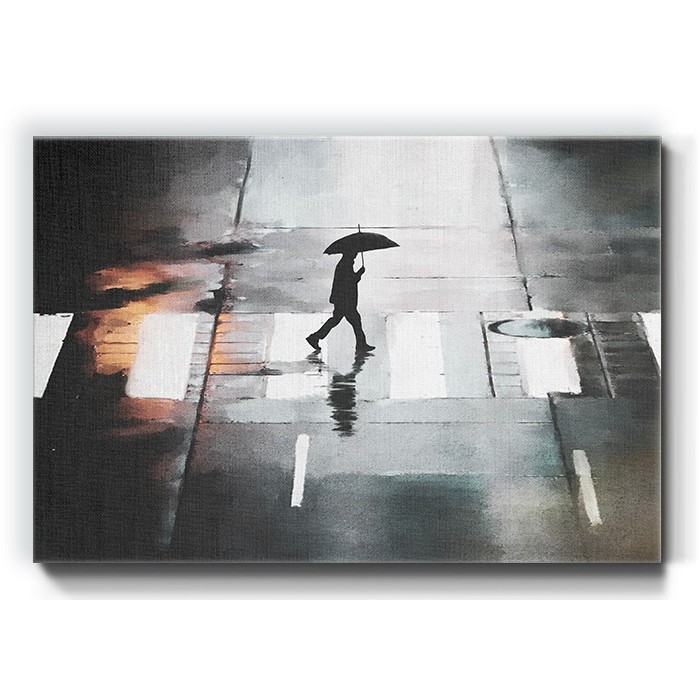 Πίνακας σε καμβά – Άντρας στη βροχή