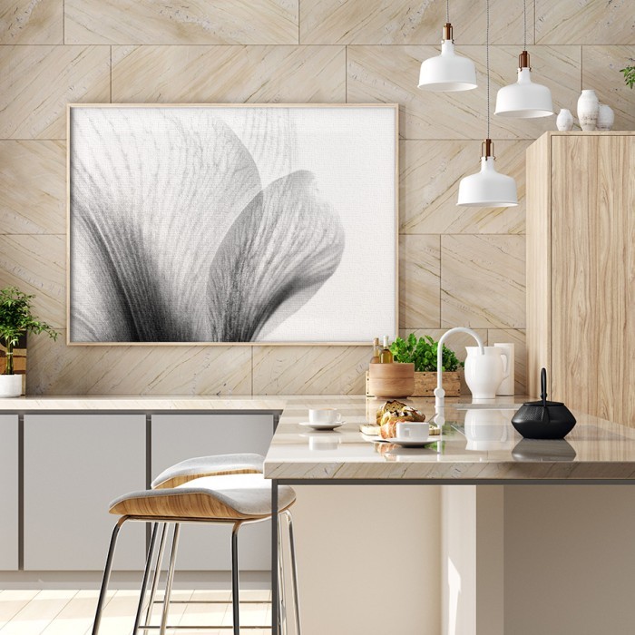Πίνακας σε καμβά με κορνίζα – Κοντινή λήψη φύλλων λουλουδιού
