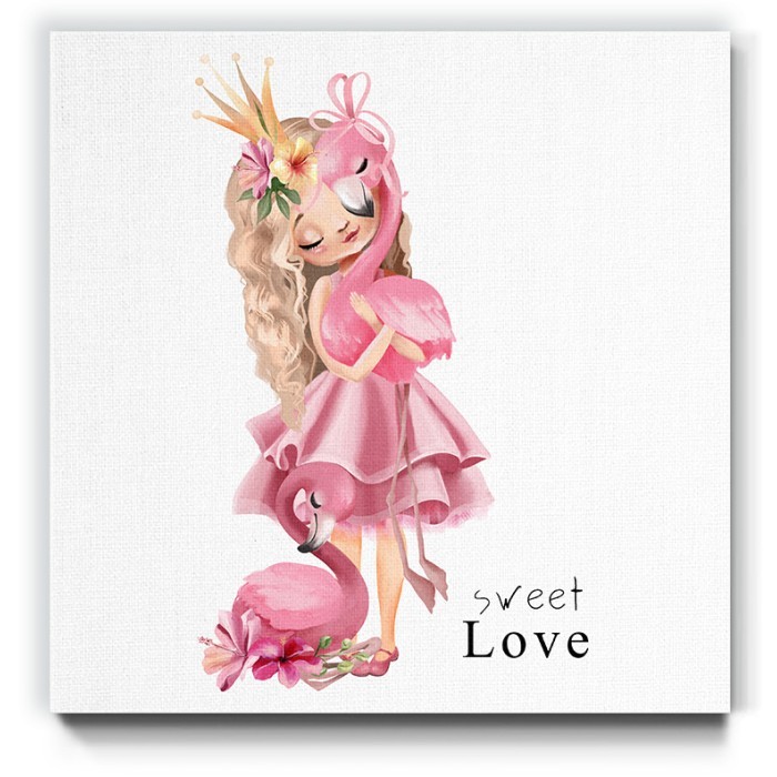Πριγκίπισσα με ροζ φόρεμα σε Πίνακα σε καμβά