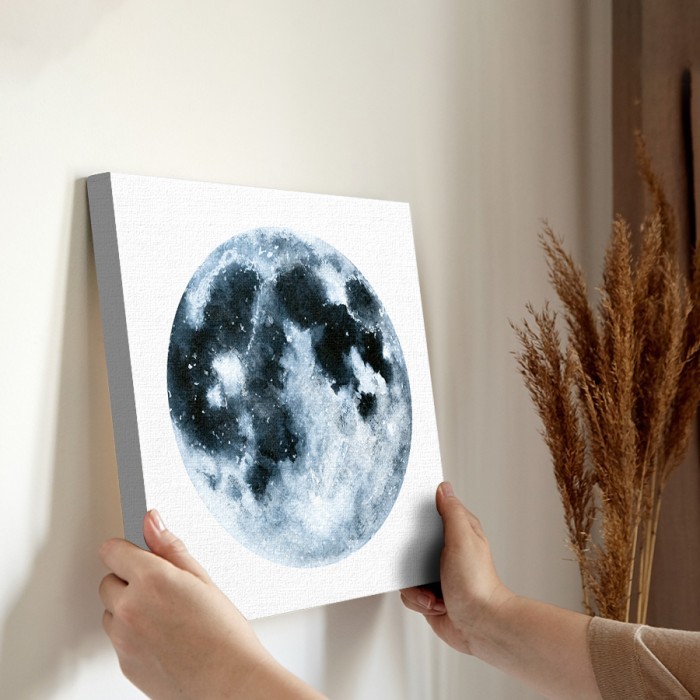 Πίνακας σε καμβά για την διακόσμηση τοίχου Φεγγάρι watercolor