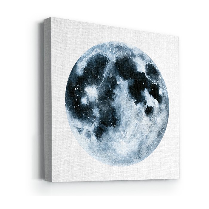 Πίνακας σε καμβά με τελάρο Φεγγάρι watercolor