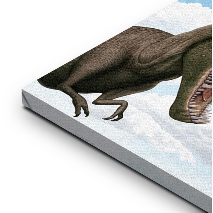 Κοντινό πλάνο τυραννόσαυρου σε έτοιμους πίνακες με τελάρο και κορνίζα