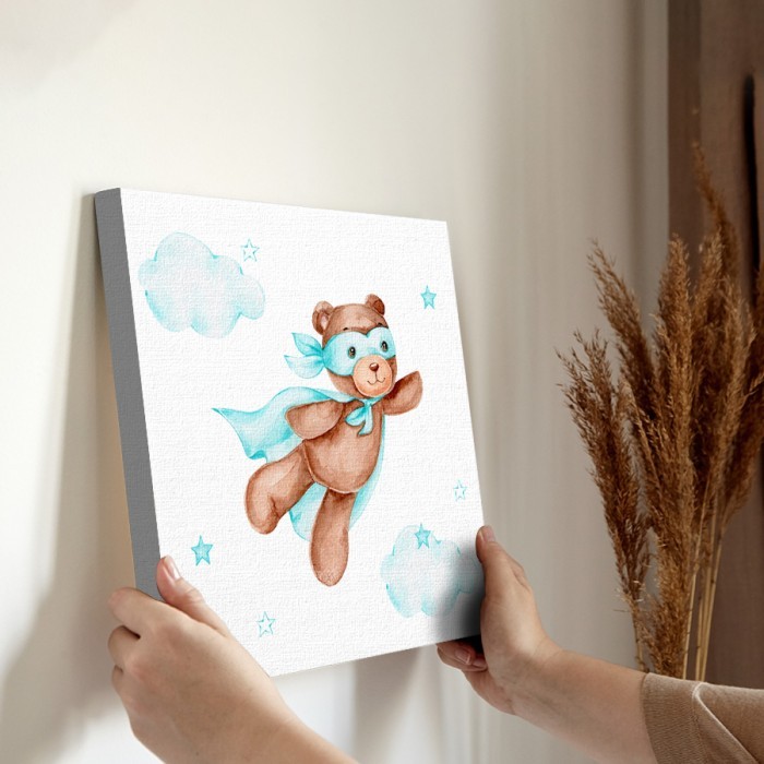 Αρκουδάκι με στολή σε Πίνακα σε καμβά για την διακόσμηση τοίχου