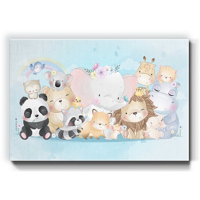 Χαριτωμένα ζώα σε Πίνακα σε καμβά 