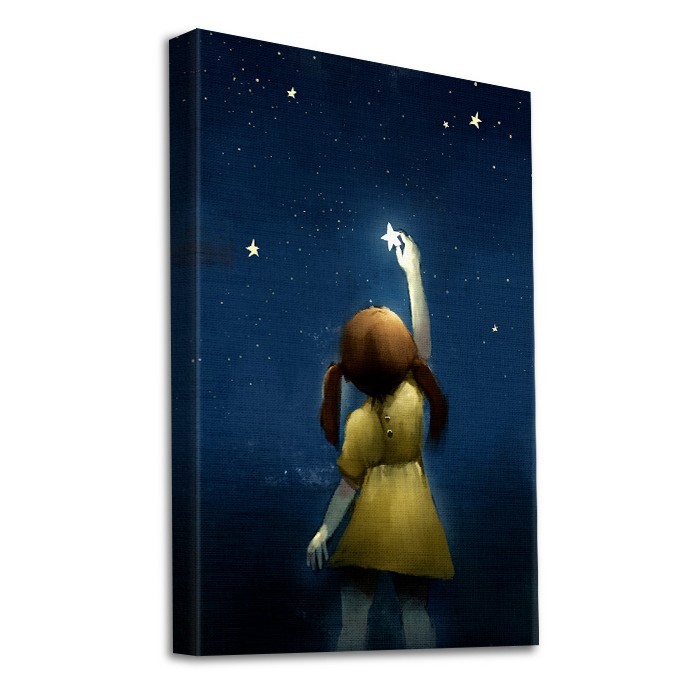 Κορίτσι και αστέρι σε Πίνακα σε καμβά με τελάρο